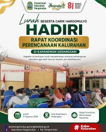 LURAH BESERTA CARIK HARGOMULYO HADIRI RAPAT KOORDINASI PERENCANAAN KALURAHAN DI KAPANEWON GEDANGSARI